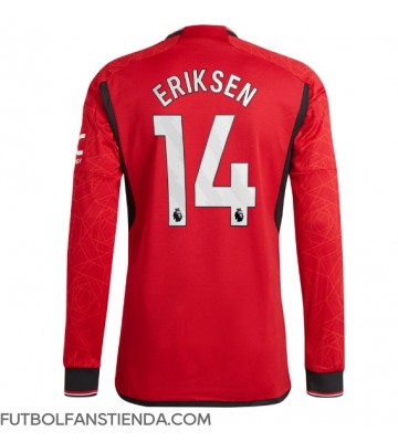Manchester United Christian Eriksen #14 Primera Equipación 2023-24 Manga Larga